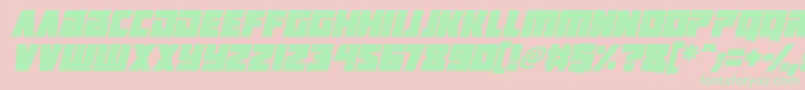 Positrons Italic Font – Green Fonts on Pink Background