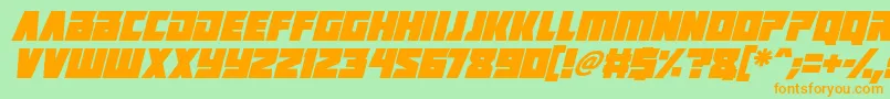 Positrons Italic Font – Orange Fonts on Green Background