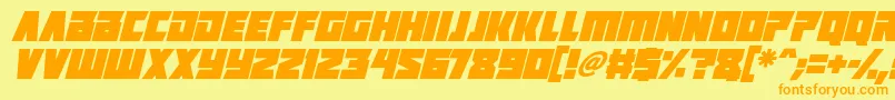 Positrons Italic Font – Orange Fonts on Yellow Background