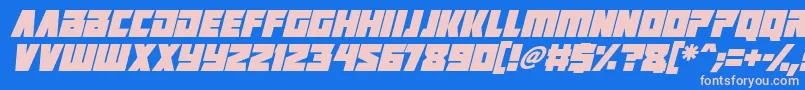 Positrons Italic Font – Pink Fonts on Blue Background