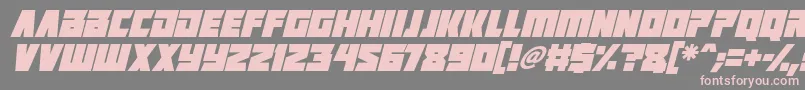 Positrons Italic Font – Pink Fonts on Gray Background