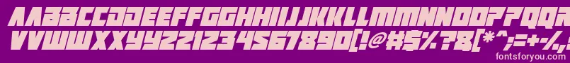 Positrons Italic Font – Pink Fonts on Purple Background