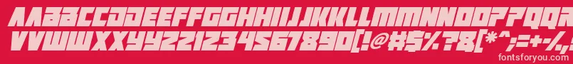 Positrons Italic Font – Pink Fonts on Red Background