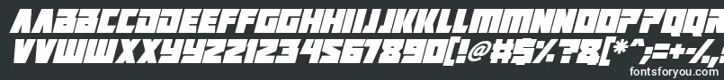 Шрифт Positrons Italic – белые шрифты на чёрном фоне