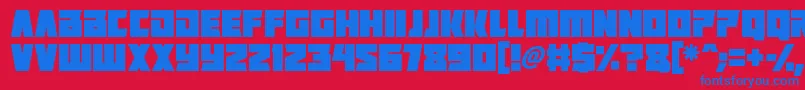 Positrons Font – Blue Fonts on Red Background