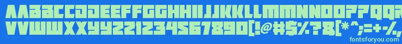 Positrons Font – Green Fonts on Blue Background