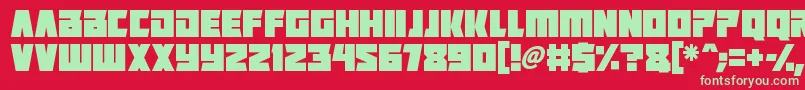 Positrons Font – Green Fonts on Red Background