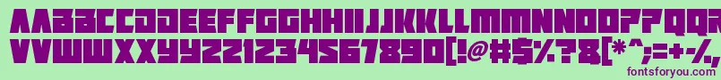 Positrons Font – Purple Fonts on Green Background