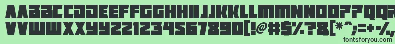 フォントPositrons – 緑の背景に黒い文字