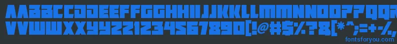フォントPositrons – 黒い背景に青い文字