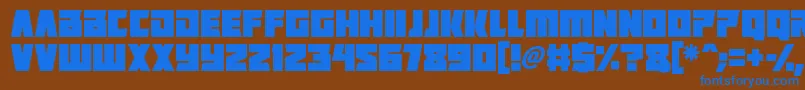 フォントPositrons – 茶色の背景に青い文字