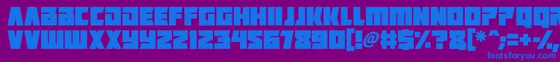 フォントPositrons – 紫色の背景に青い文字