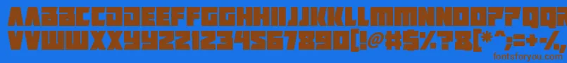 Positrons Font – Brown Fonts on Blue Background