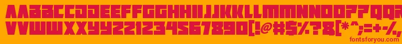 Positrons Font – Red Fonts on Orange Background