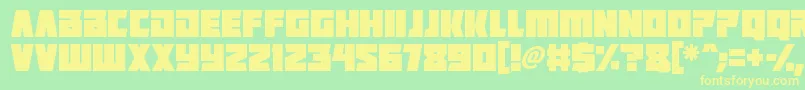 Positrons Font – Yellow Fonts on Green Background