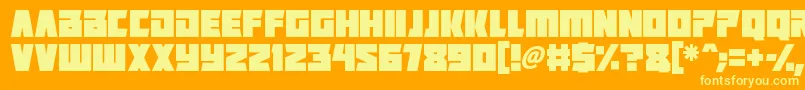 Positrons Font – Yellow Fonts on Orange Background