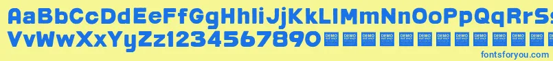 Post Box   Demo Font – Blue Fonts on Yellow Background