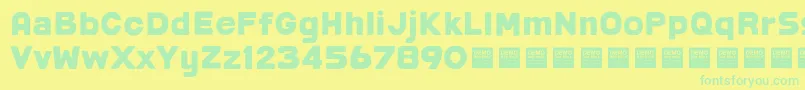 Post Box   Demo Font – Green Fonts on Yellow Background