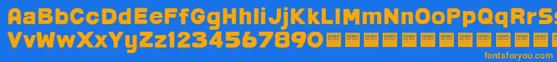 Post Box   Demo Font – Orange Fonts on Blue Background