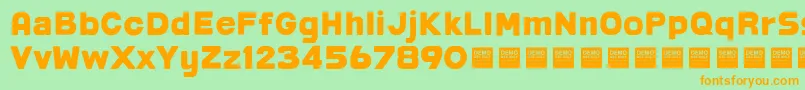 Post Box   Demo Font – Orange Fonts on Green Background