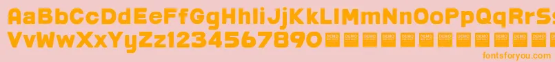 Post Box   Demo Font – Orange Fonts on Pink Background