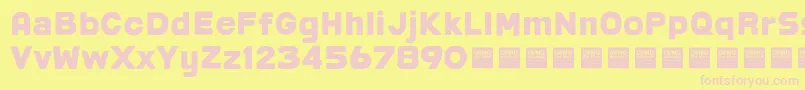 Post Box   Demo Font – Pink Fonts on Yellow Background