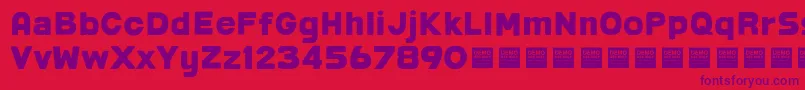 Post Box   Demo Font – Purple Fonts on Red Background