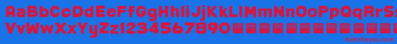 Шрифт Post Box   Demo – красные шрифты на синем фоне