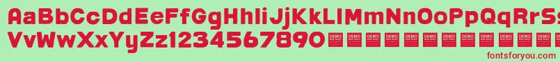 Post Box   Demo Font – Red Fonts on Green Background