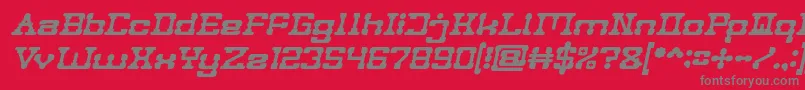POST ROCK Bold Italic-fontti – harmaat kirjasimet punaisella taustalla