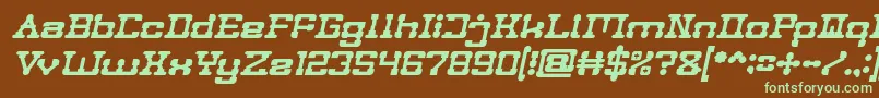 POST ROCK Bold Italic-fontti – vihreät fontit ruskealla taustalla