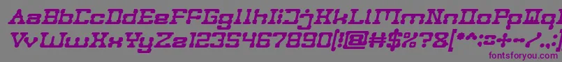 フォントPOST ROCK Bold Italic – 紫色のフォント、灰色の背景