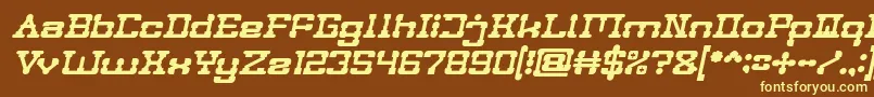 Шрифт POST ROCK Bold Italic – жёлтые шрифты на коричневом фоне