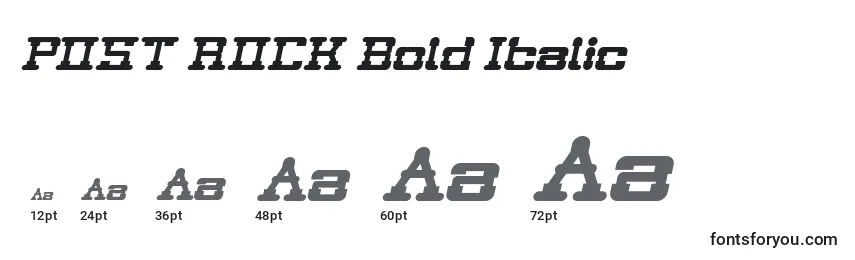 Größen der Schriftart POST ROCK Bold Italic