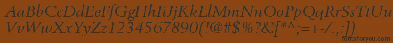 BerlingLtItalic Font – Black Fonts on Brown Background