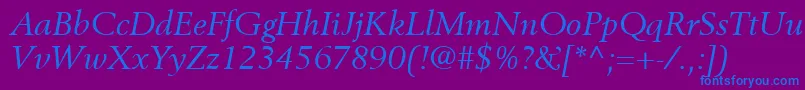 BerlingLtItalic Font – Blue Fonts on Purple Background