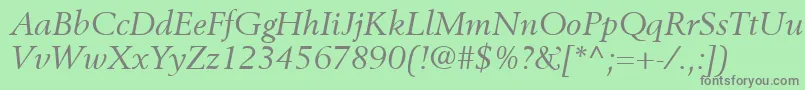 BerlingLtItalicフォントについての詳細 フォントBerlingLtItalic – 緑の背景に灰色の文字