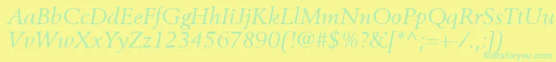 Шрифт BerlingLtItalic – зелёные шрифты на жёлтом фоне