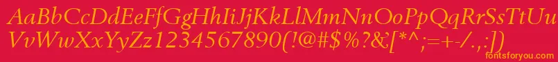 BerlingLtItalic Font – Orange Fonts on Red Background