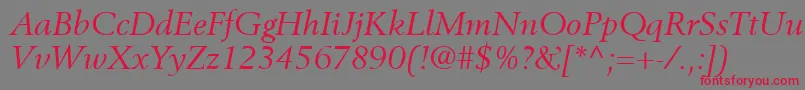 BerlingLtItalic Font – Red Fonts on Gray Background