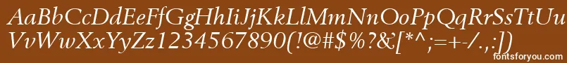 BerlingLtItalic Font – White Fonts on Brown Background