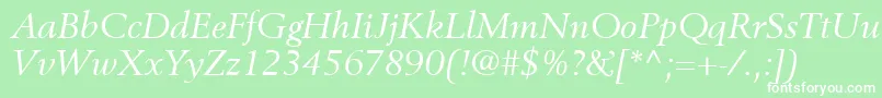 BerlingLtItalic Font – White Fonts on Green Background