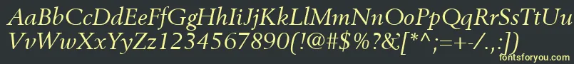 More about BerlingLtItalic Font BerlingLtItalic Font – Yellow Fonts on Black Background