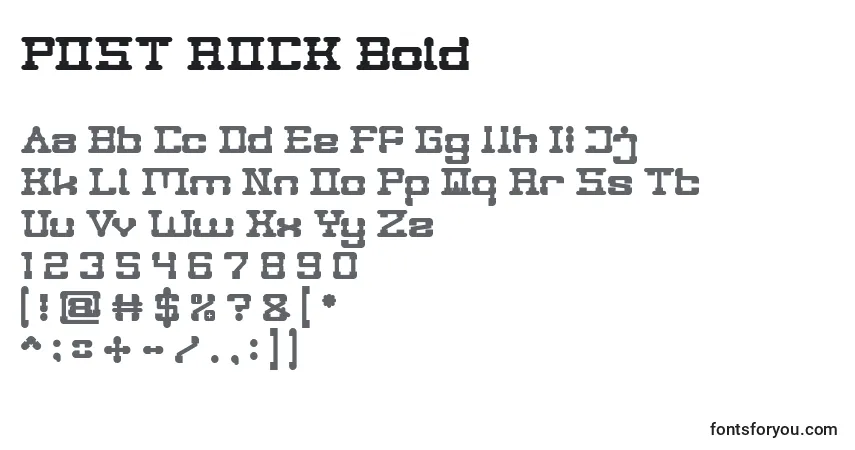 Schriftart POST ROCK Bold – Alphabet, Zahlen, spezielle Symbole