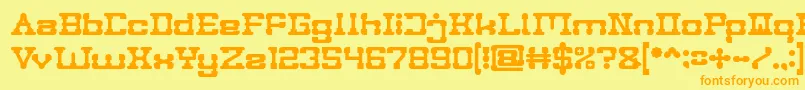 Police POST ROCK Bold – polices orange sur fond jaune