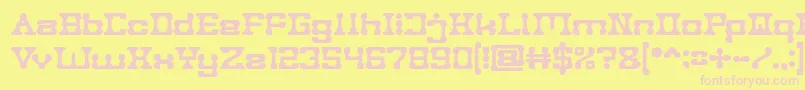 POST ROCK Bold-fontti – vaaleanpunaiset fontit keltaisella taustalla