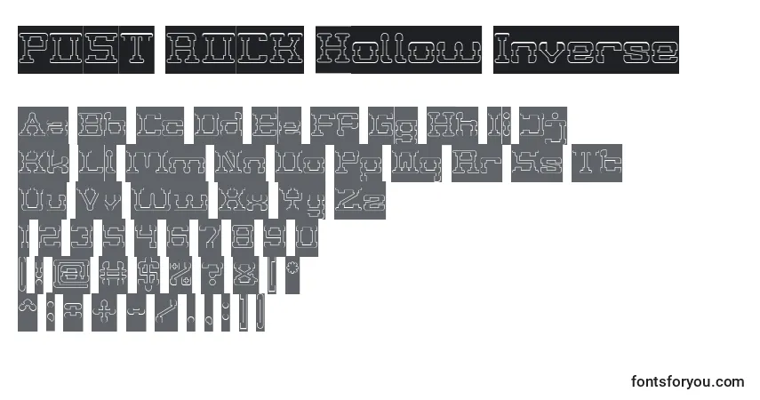 POST ROCK Hollow Inverseフォント–アルファベット、数字、特殊文字