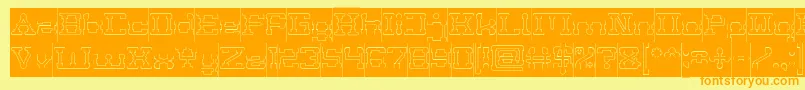 POST ROCK Hollow Inverse Font – Orange Fonts on Yellow Background