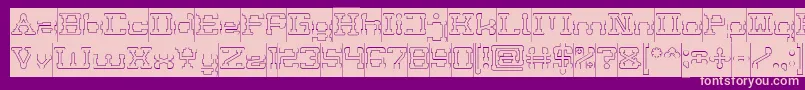 POST ROCK Hollow Inverse Font – Pink Fonts on Purple Background