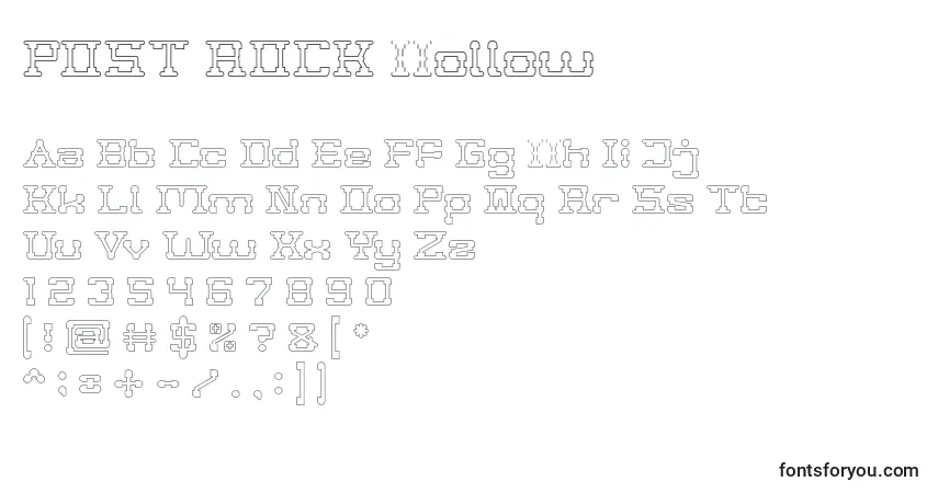 POST ROCK Hollow Font – alphabet, numbers, special characters